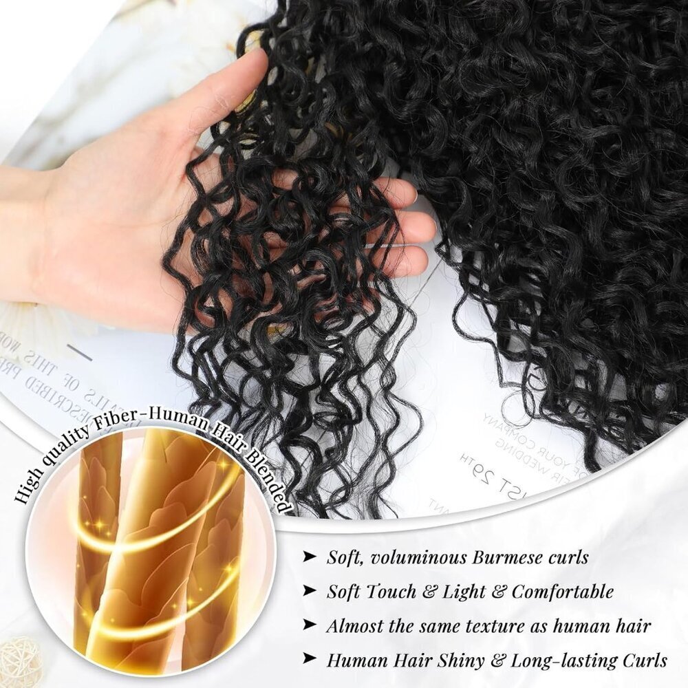 Long Curly Synthetic Half Wig 26 Inch, Glueless, 3 Style Options, Natural Look - Picture 2 of 6